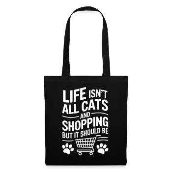 Shopping Dire Chats Drôle Shopping Cadeau - Sac en tissu - noir - Devant