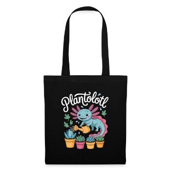 Plantolotl Axolotl Arrosage des plantes succulentes - Sac en tissu - noir - Devant