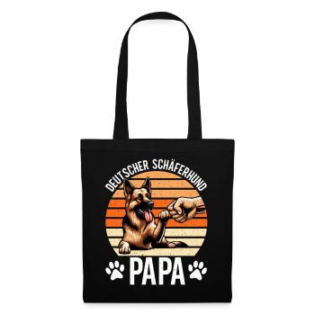 Deutscher Schäferhund Papa Vatertag Vater - Stoffbeutel - Schwarz - Vorne