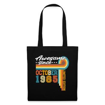 Millésime Octobre 1985 Vintage Rétro Anniversaire - Sac en tissu - noir - Devant