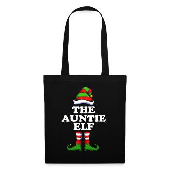 Tante Elf Elf Cadeau de Noël - Sac en tissu - noir - Devant