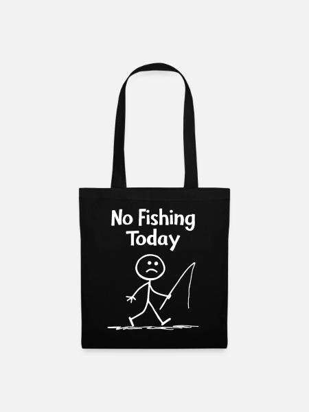 Angler-Frust – Heute kein Fischfang - Stoffbeutel - Schwarz