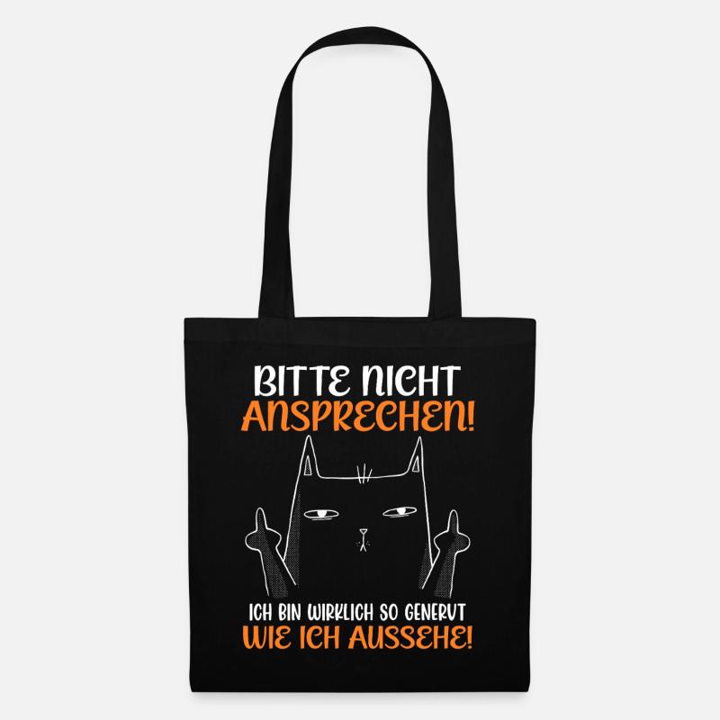 Malle BITTE NICHT ANSPRECHEN Lustiges - Stoffbeutel - Schwarz