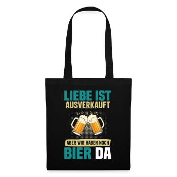 Malle LIEBE IST AUSVERKAUFT BIER IST NOCH DA - Stoffbeutel - Schwarz - Vorne