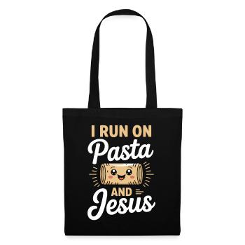 I Run On Pasta And Jesus - Stoffbeutel - Schwarz - Vorne