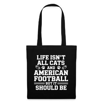 Football Saying Cats Funny Football Gift - Tote Bag - black - Front