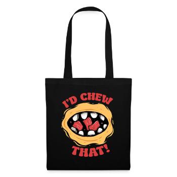 Viande séchée de bœuf séchée Biltong Je mâcherais ça - Sac en tissu - noir - Devant
