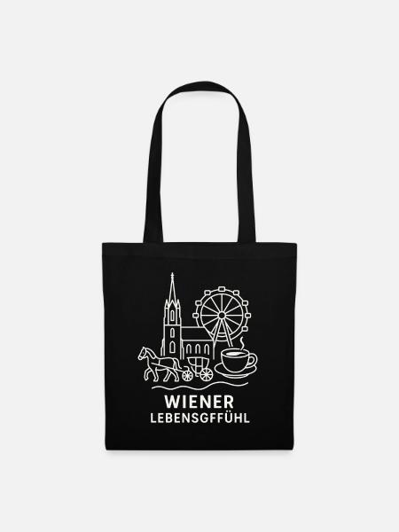 Wiener Lebensgefühl Collage - Stoffbeutel - Schwarz