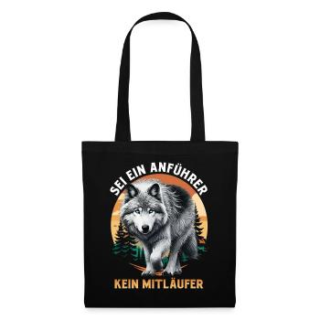 Wolf Spirit BE A LEADER, NOT A FOLLOWER Funny - Tote Bag - black - Front