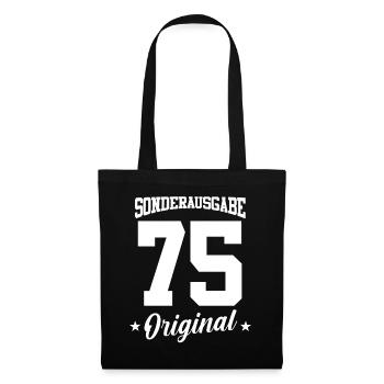 75 Geburtstag - Stoffbeutel - Schwarz - Vorne