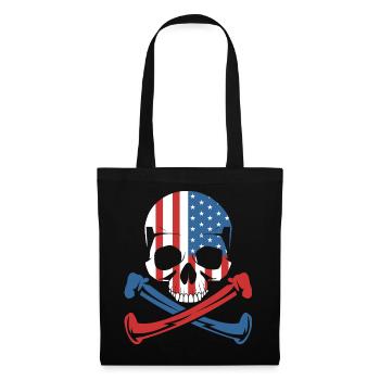 American Flag Skull Shirt - Tote Bag - black - Front