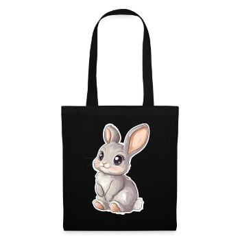 Hase - Stoffbeutel - Schwarz - Vorne