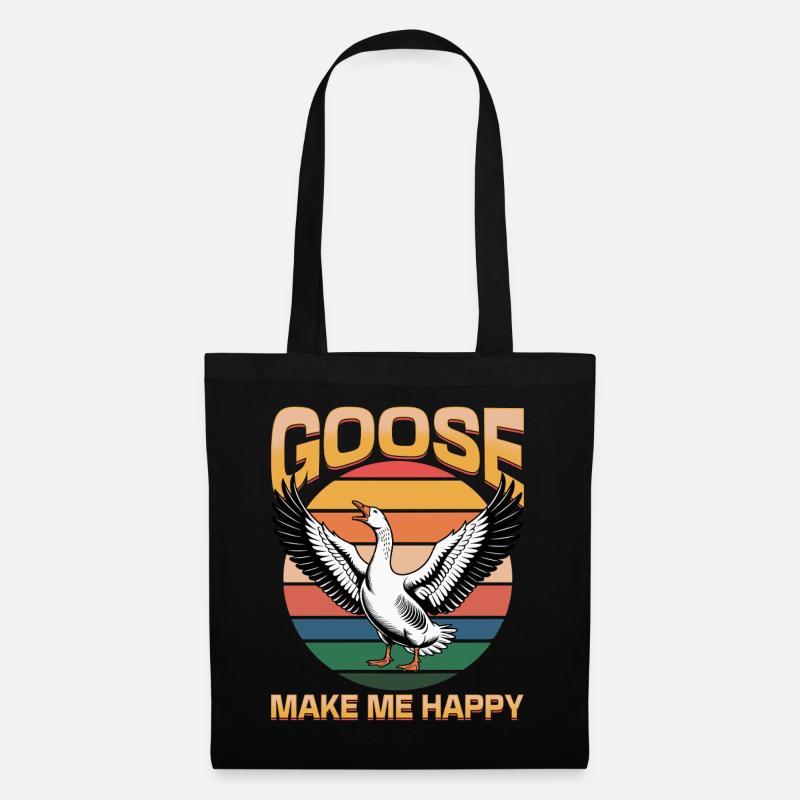 Funny Bird Goose - Stoffbeutel - Schwarz