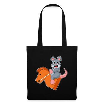 Maus Schachfigur Springer Schach - Stoffbeutel - Schwarz - Vorne