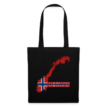 Norwegen Urlaub Natur Geschenk - Stoffbeutel - Schwarz - Vorne