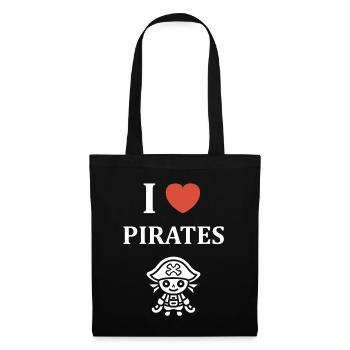 I Love Pirates Mascot - Sac en tissu - noir - Devant