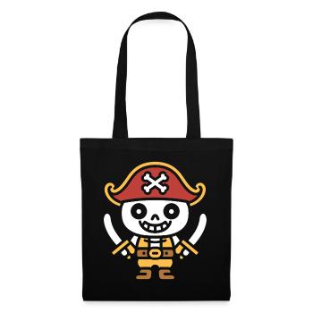 Pirate Skeleton Smile Cartoon - Tote Bag - black - Front