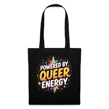 Powered by Queer Energy – Pride Statement - Stoffbeutel - Schwarz - Vorne