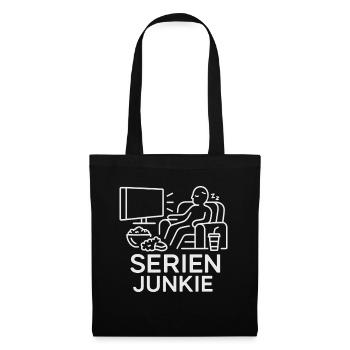 Serien Junkie auf der Couch - Stoffbeutel - Schwarz - Vorne