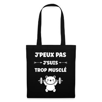 Muscular bear in the gym - Tote Bag - black - Front