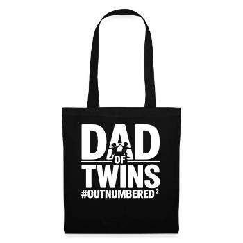 Dad of Twins – Funny Dad Design Twins - Tote Bag - black - Front