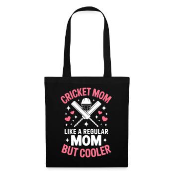 Cricket Spruch Mama Lustiges Cricket Geschenk - Stoffbeutel - Schwarz - Vorne