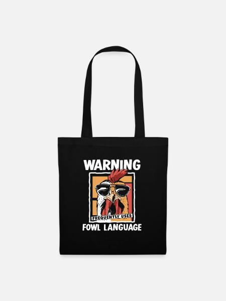 Warning_-_Fowl_Language - Stoffbeutel - Schwarz