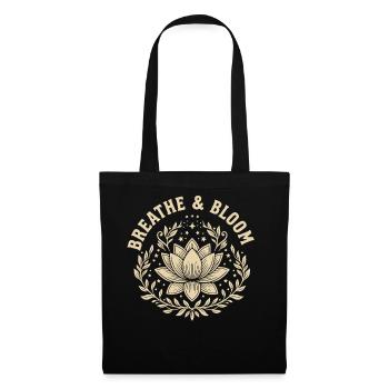 Blühen und Wachsen Lotusblume Botanisches Design - Stoffbeutel - Schwarz - Vorne