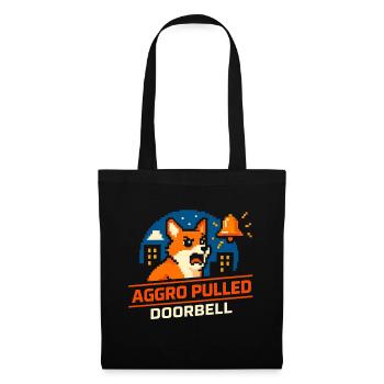 Aggro Drawn : Sonnette | Le chien aboie - Sac en tissu - noir - Devant