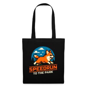 Speedrun to the Park | Dog Humor Corgi - Tote Bag - black - Front