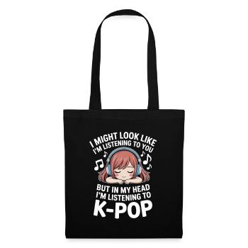 K-Pop Drôle Corée Musique Anime - Sac en tissu - noir - Devant