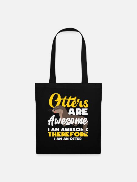 Otter Awesome Seeotter Cartoon - Stoffbeutel - Schwarz