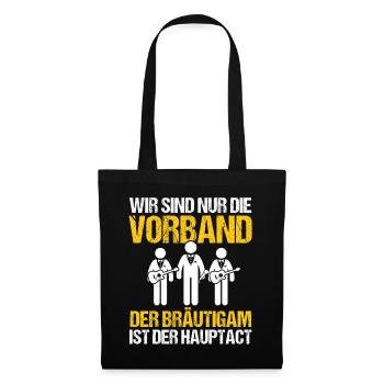 JGA Team Bräutigam Junggesellenabschied - Stoffbeutel - Schwarz - Vorne