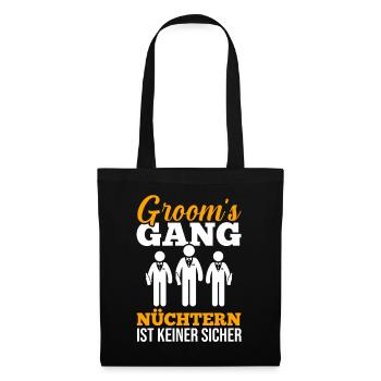 JGA Team Bräutigam Junggesellenabschied - Stoffbeutel - Schwarz - Vorne