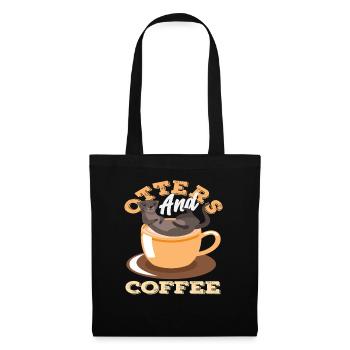 Café Loutre de mer dessin animé - Sac en tissu - noir - Devant