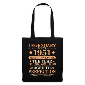 Vintage 1951 Born - Vintage 75th Birthday - Tote Bag - black - Front