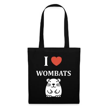 J adore les wombats - Sac en tissu - noir - Devant