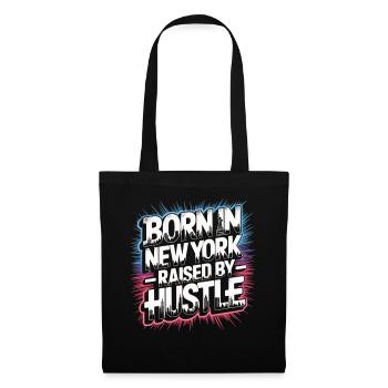 Born in New York – Hustle Streetstyle - Stoffbeutel - Schwarz - Vorne