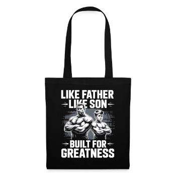 Vater Sohn Muskelshirt – Built for Greatness - Stoffbeutel - Schwarz - Vorne