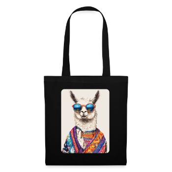 lama - Sac en tissu - noir - Devant