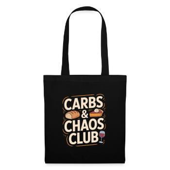 Carbs And Chaos Club Bread Cake Wine - Tote Bag - black - Front