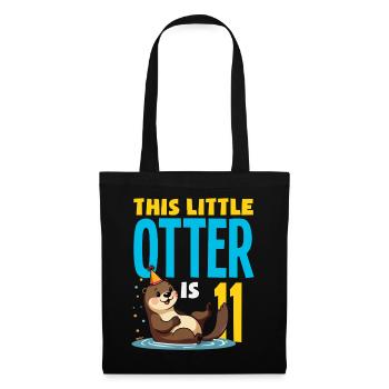 Dieser Otter ist 11 - süßes Geburtstagsmotiv - Stoffbeutel - Schwarz - Vorne