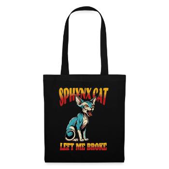 Sphynx Katze lustig - Stoffbeutel - Schwarz - Vorne