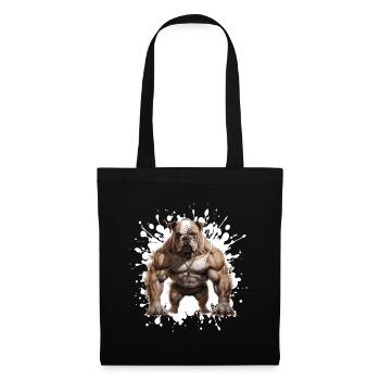 Bulldog Dog Muscles Bodybuilding - Tote Bag - black - Front