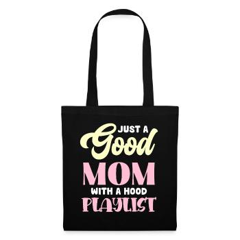 Good Mom Hoodie Playlist - Stoffbeutel - Schwarz - Vorne