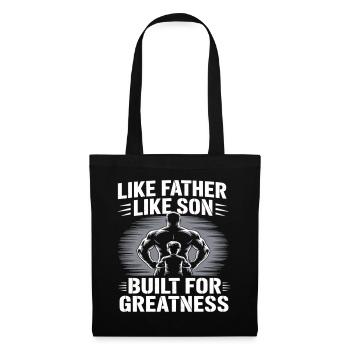 Vater Sohn Muskelshirt – Built for Greatness - Stoffbeutel - Schwarz - Vorne