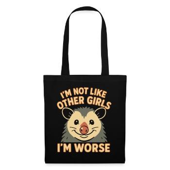 Je ne suis pas comme les autres filles, je suis pire drôle opossum - Sac en tissu - noir - Devant