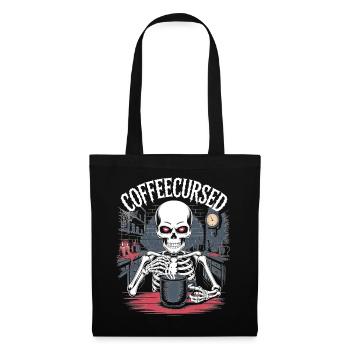 Kaffee Verfluchtes Skelett Brauen Gruseliges Halloween - Stoffbeutel - Schwarz - Vorne