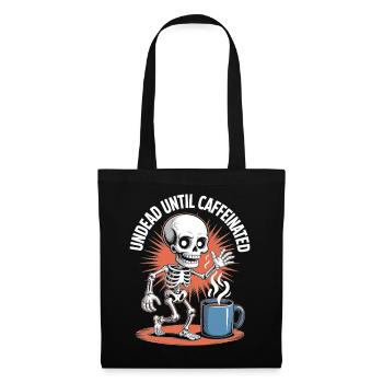 Undead Until Caffeinated Skeleton Coffee Run - Tote Bag - black - Front