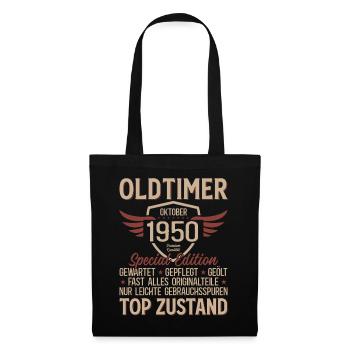 Cadeau 75ème anniversaire Voiture Ancienne Octobre 1950 - Sac en tissu - noir - Devant